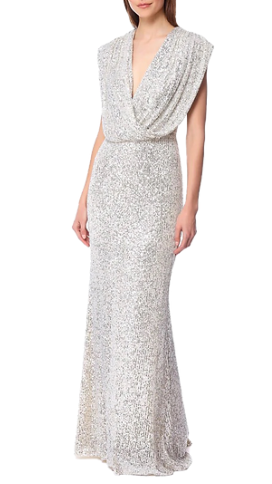 Jarlo Chloe Wrap Gown in Silver
