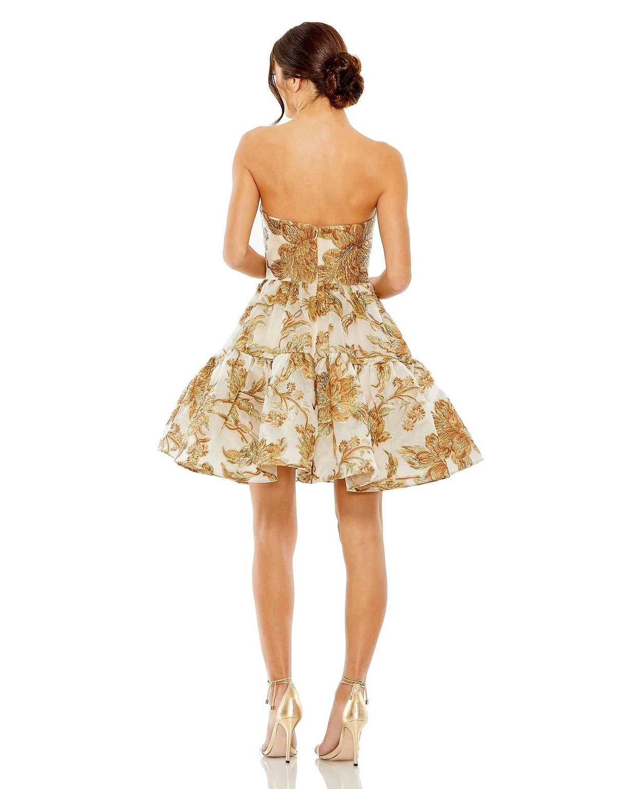 Mac Duggal 20718 Strapless Brocade Pockets Short Dress