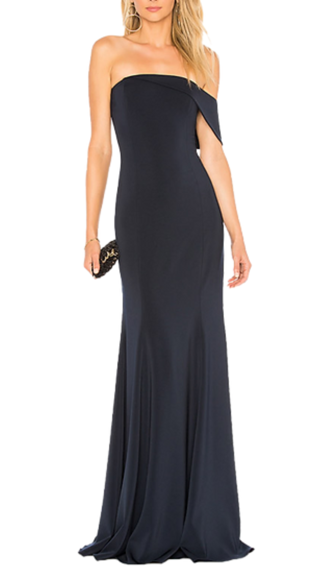 Jay Godfrey Seaworth One-Shoulder Gown in Navy