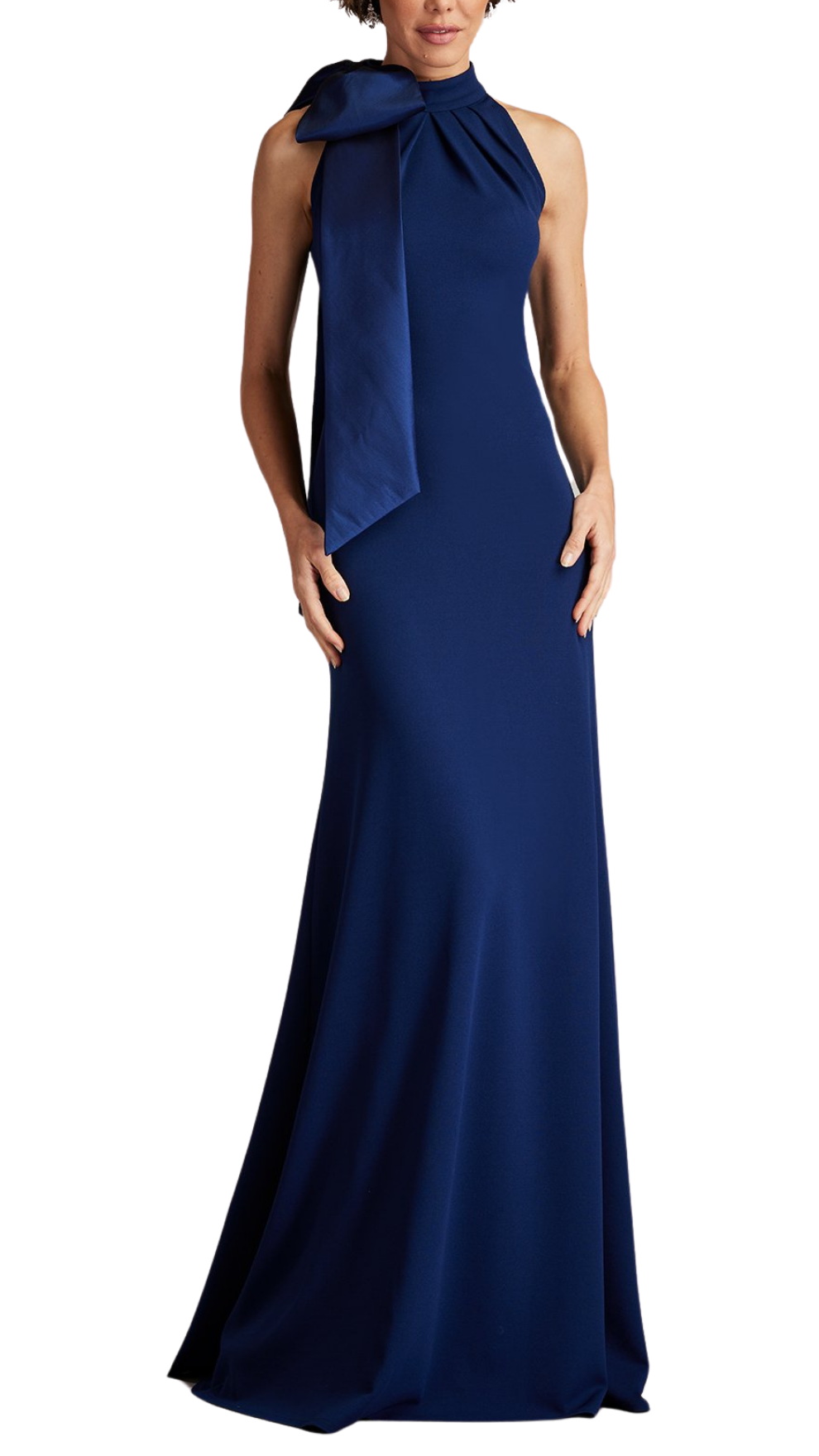 Tadashi Shoji Sims Bow Halter Gown