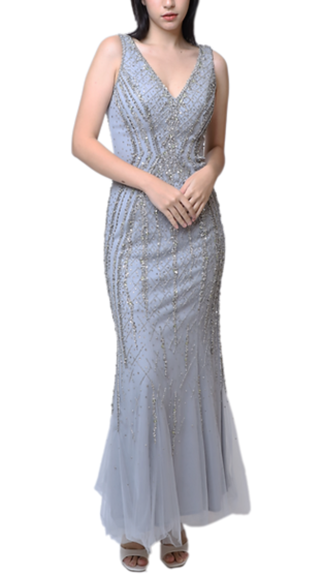 Gina & Paul Freya Embellished Gown in Grey