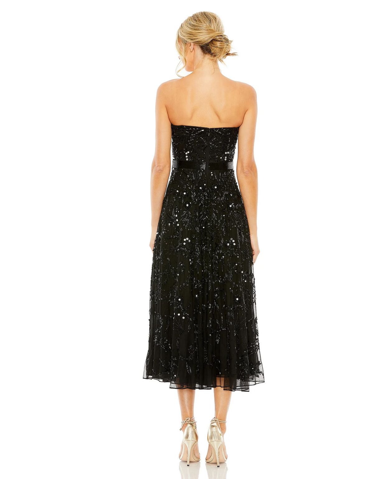 Mac Duggal 93898 Strapless Embellished A Line Midi Dress