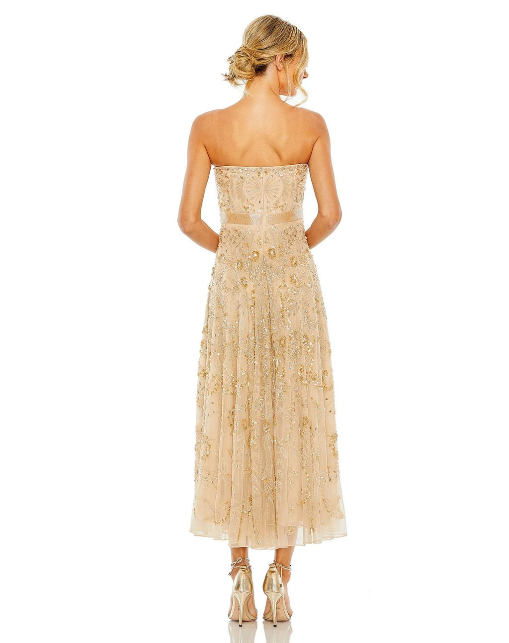 Mac Duggal 93898 Strapless Embellished A Line Midi Dress