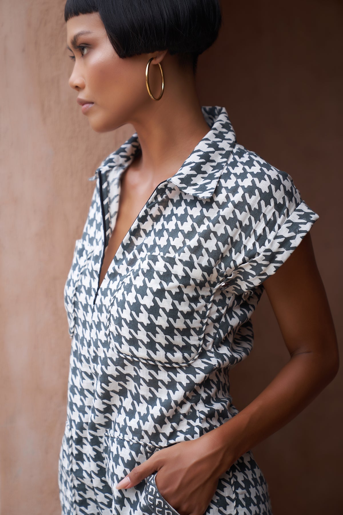 Houndstooth Romper