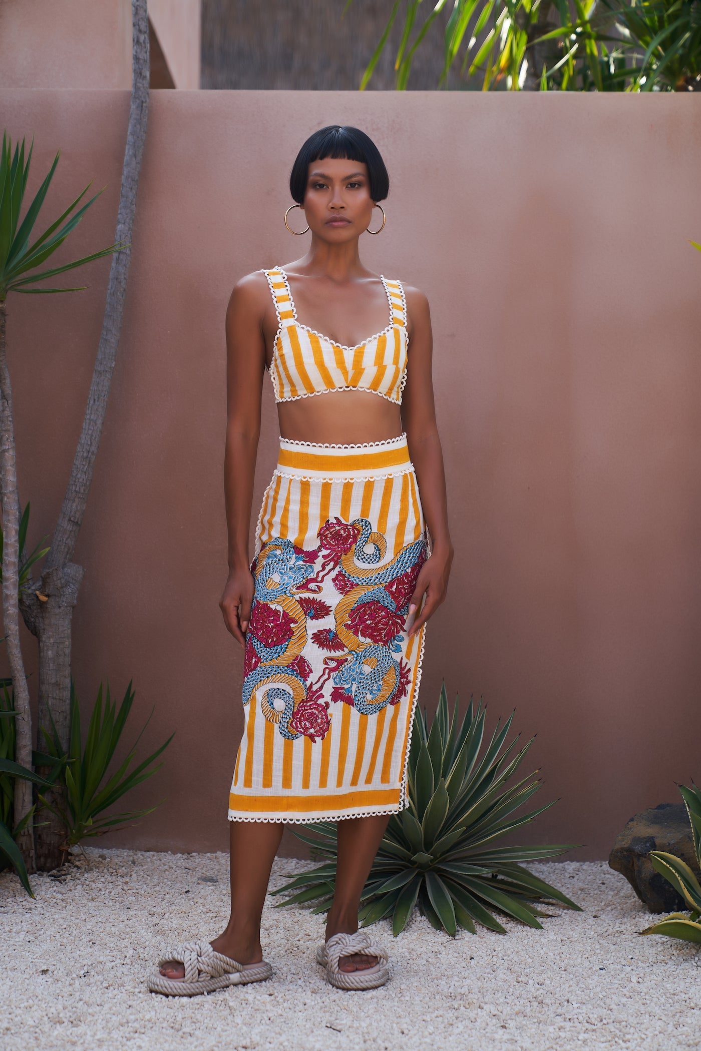 Golden Dragon Skirt and Bra Top