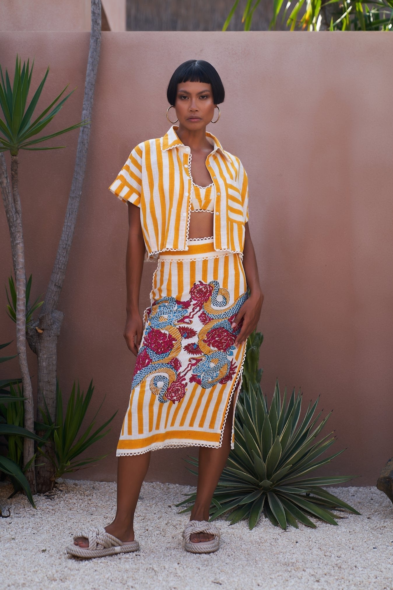 Golden Dragon Skirt and Bra Top