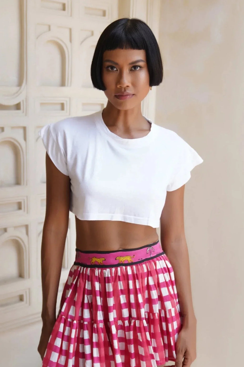 Crop T-shirt (Blue Leopard)