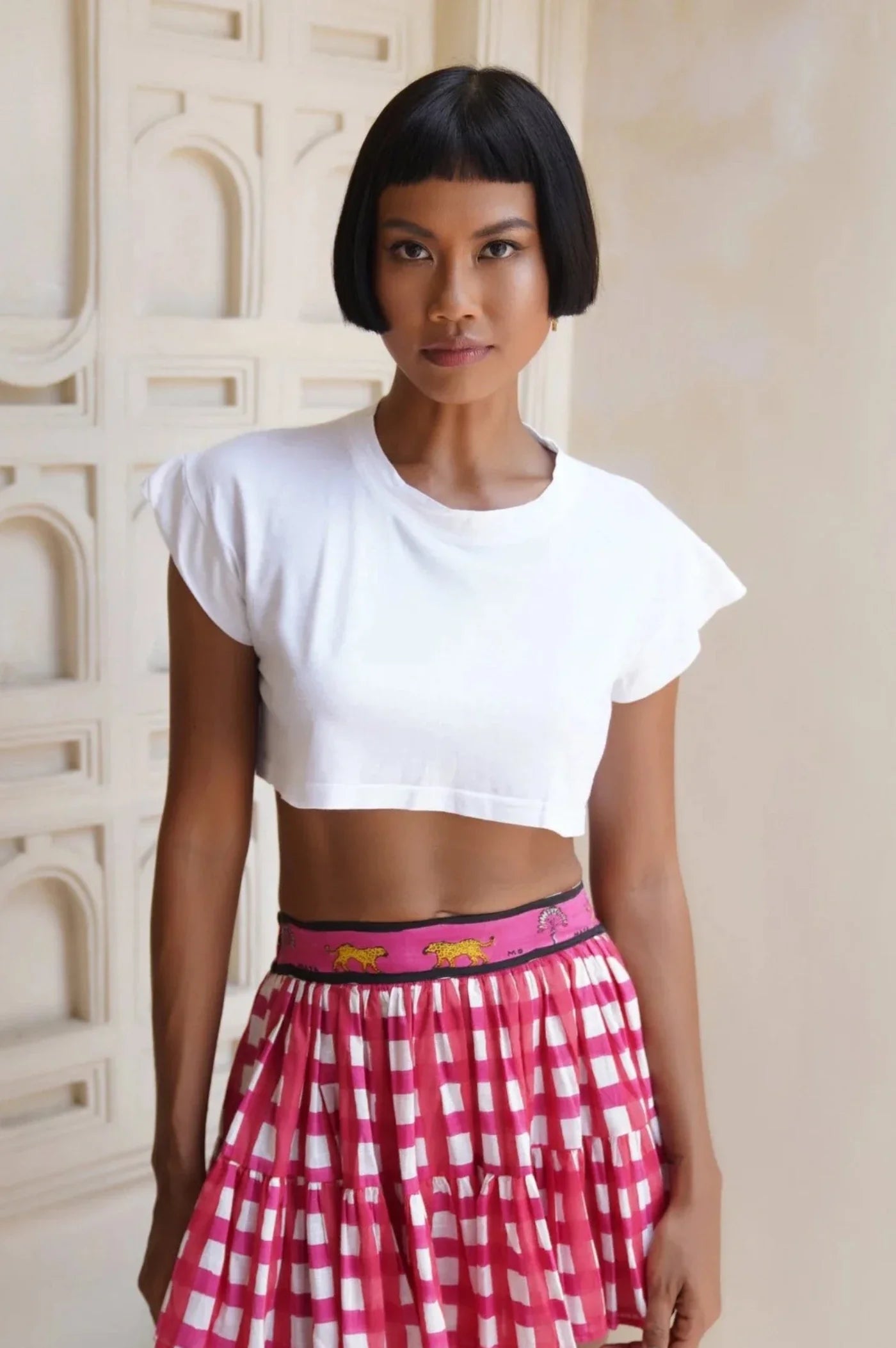 Crop T-shirt (Blue Leopard)