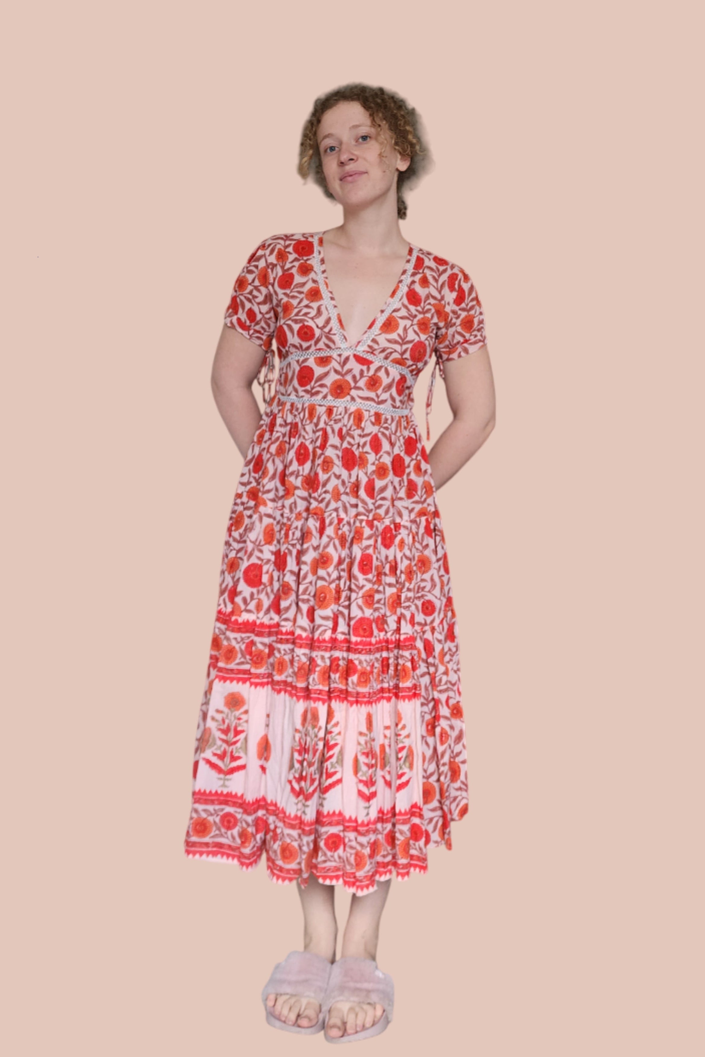 Red flare dress