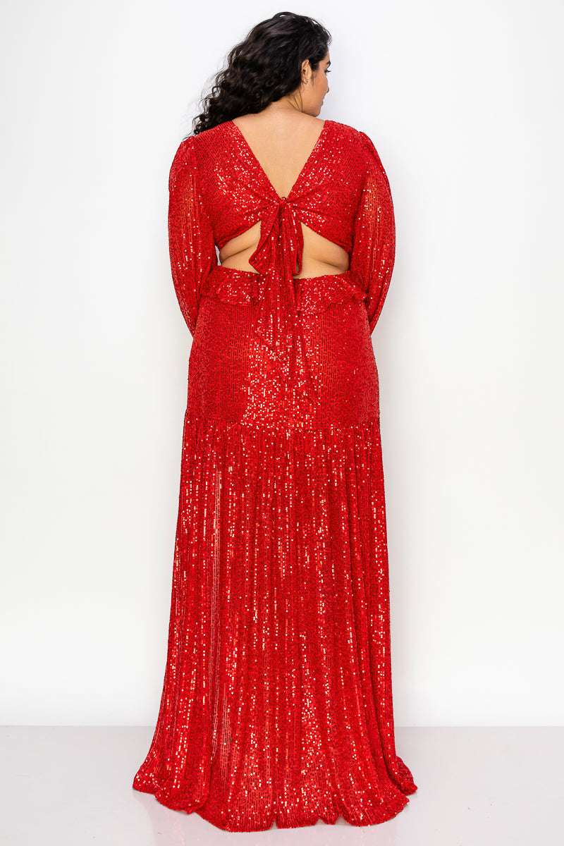 Plus Size Long Sleeve Maxi Dress
