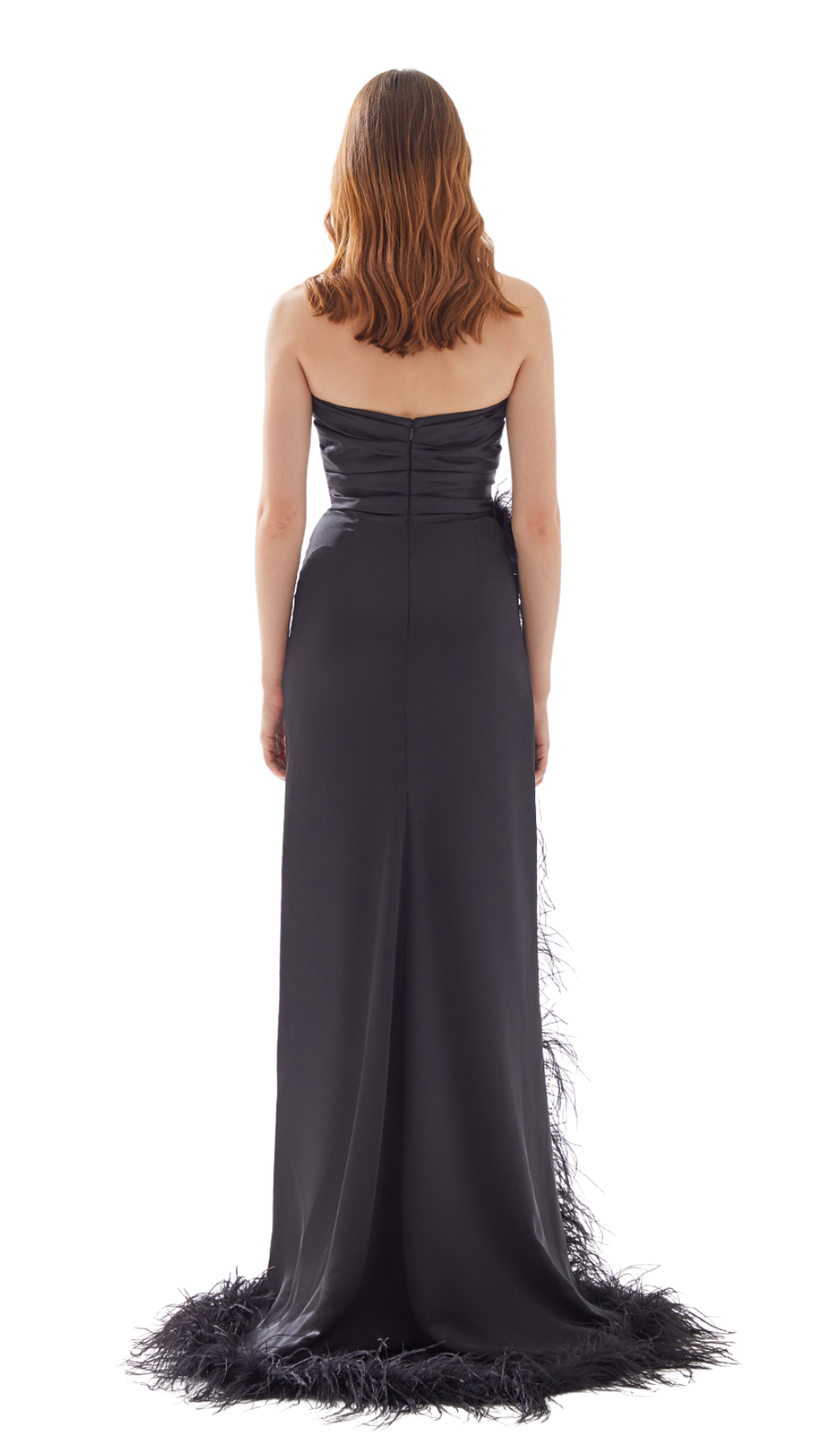 Tarik Ediz Eliza Feather Gown in Black